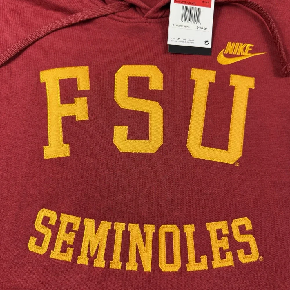 NWT Nike Vault Florida State Seminoles FSU Logo Legacy Retro Hoodie Mens Large
